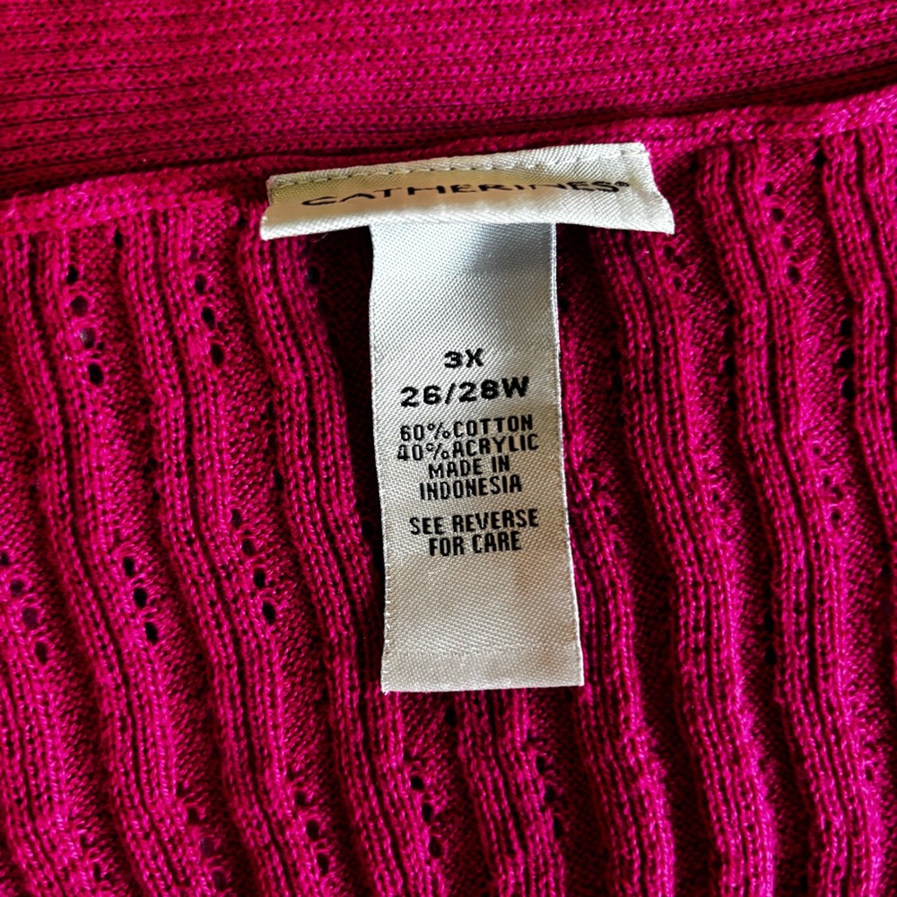 Catherines Raspberry Open Cardigan size 3x - Picture 8 of 8